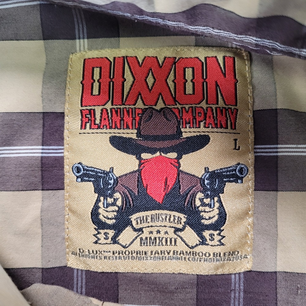 Dixxon Flannel Co The Hustler Bamboo Short Sleeve Plaid Shirt Mens Large Brown - Picture 3 of 6
